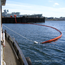 Protección del medio ambiente inundación de algas marinas wgv750 boom de contención de derrames de petróleo de pvc de flotación con relleno sólido